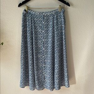 Max Studio Blue Floral Maxi Skirt Prairie Trad L